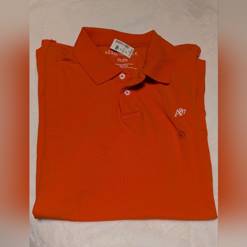 Aeropostale Men's Bright Orange Polo. Xxl ( Fits Like Xl ) NWT